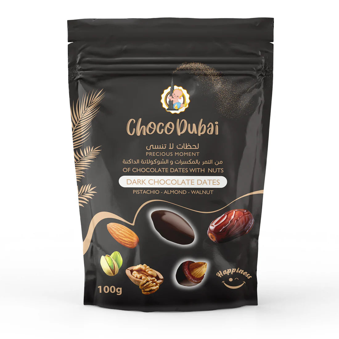 Dark Chocolate Dates With Nuts 100 GM - Datle v hořké čokoládě s ořechy