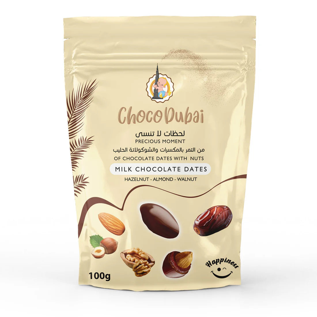 Milk Chocolate Dates Stuffed with Nuts 100 GM - Datle v mléčné čokoládě plněné ořechy