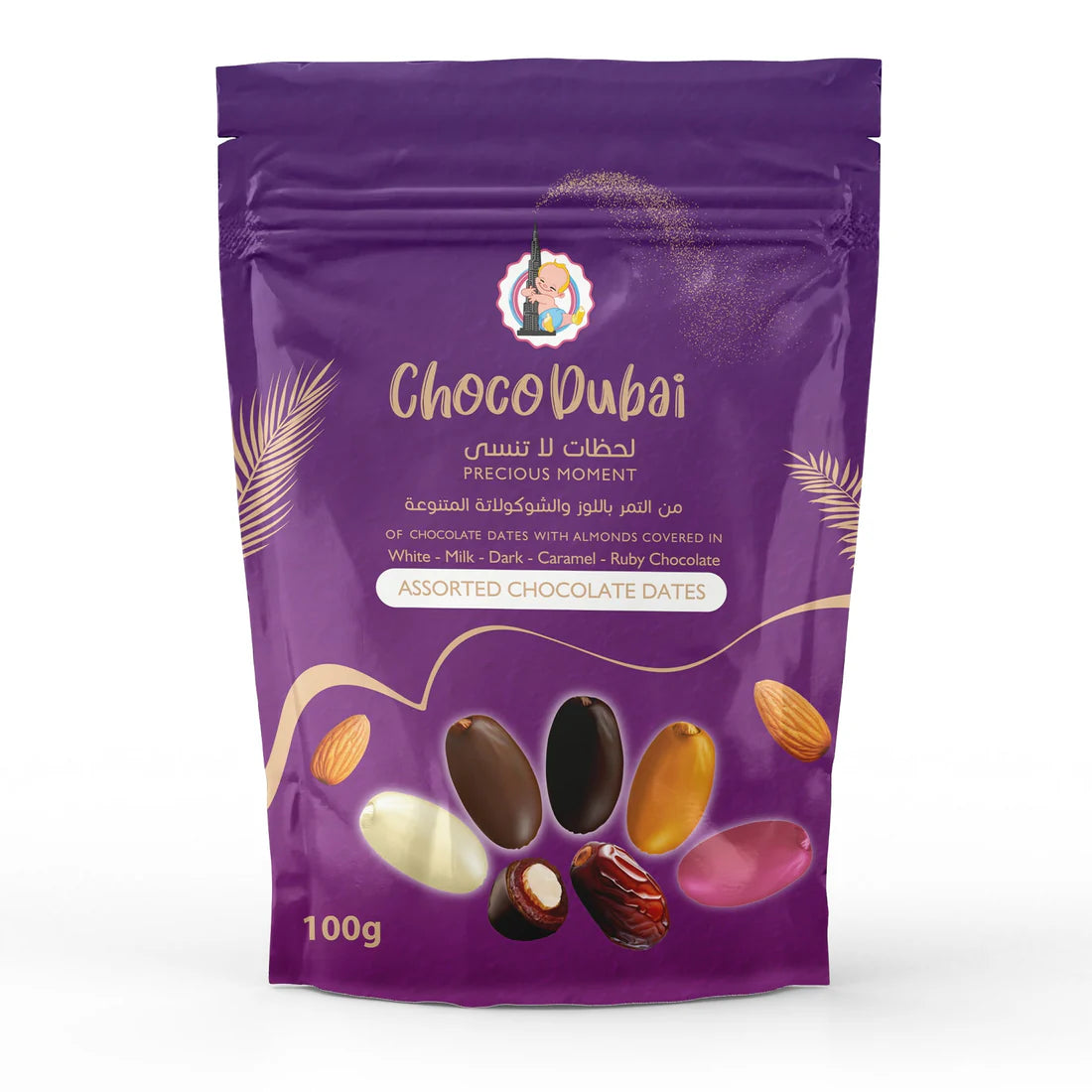 Assorted Chocolate Dates Stuffed with Nuts 100 GM - Mix datlí v čokoládě plněných ořechy
