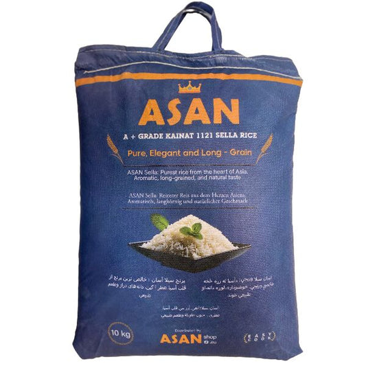 Prémiová dlouhozrnná rýže Basmati ASAN Super Sella A+ Grade - ASAN Rice Super Sella A+ Grade 5kg and 10kg packs from asanshop.cz