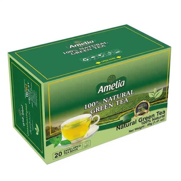 Amelia Premium Green Tea with Cardamom | 100 Tea Bags (200g)