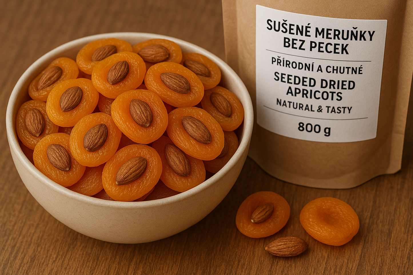 Sušené meruňky bez pecek | Přírodní a chutné | Seedless Dried Apricots | Natural & Tasty  800 gramů