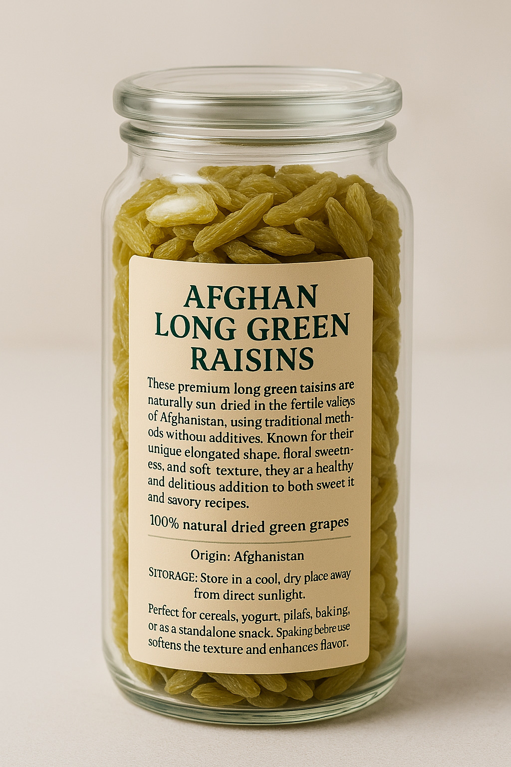 Rozinky dlouhé zelené (Afghan Long Green Raisins) 1 KG