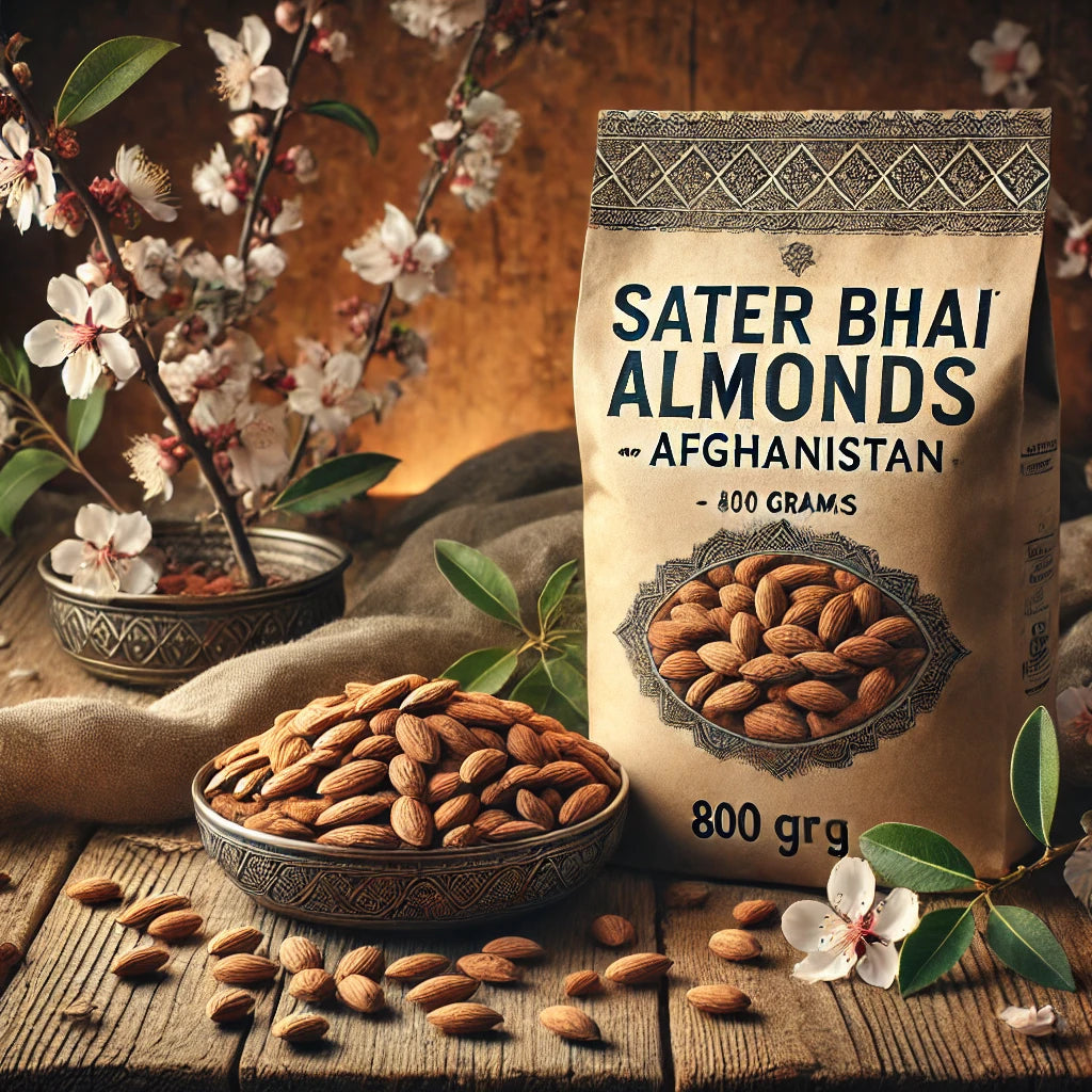 Jádra mandlí  800 g | Prémiová a přírodní kvalita - Afghánistán  Sater Bhai Almonds