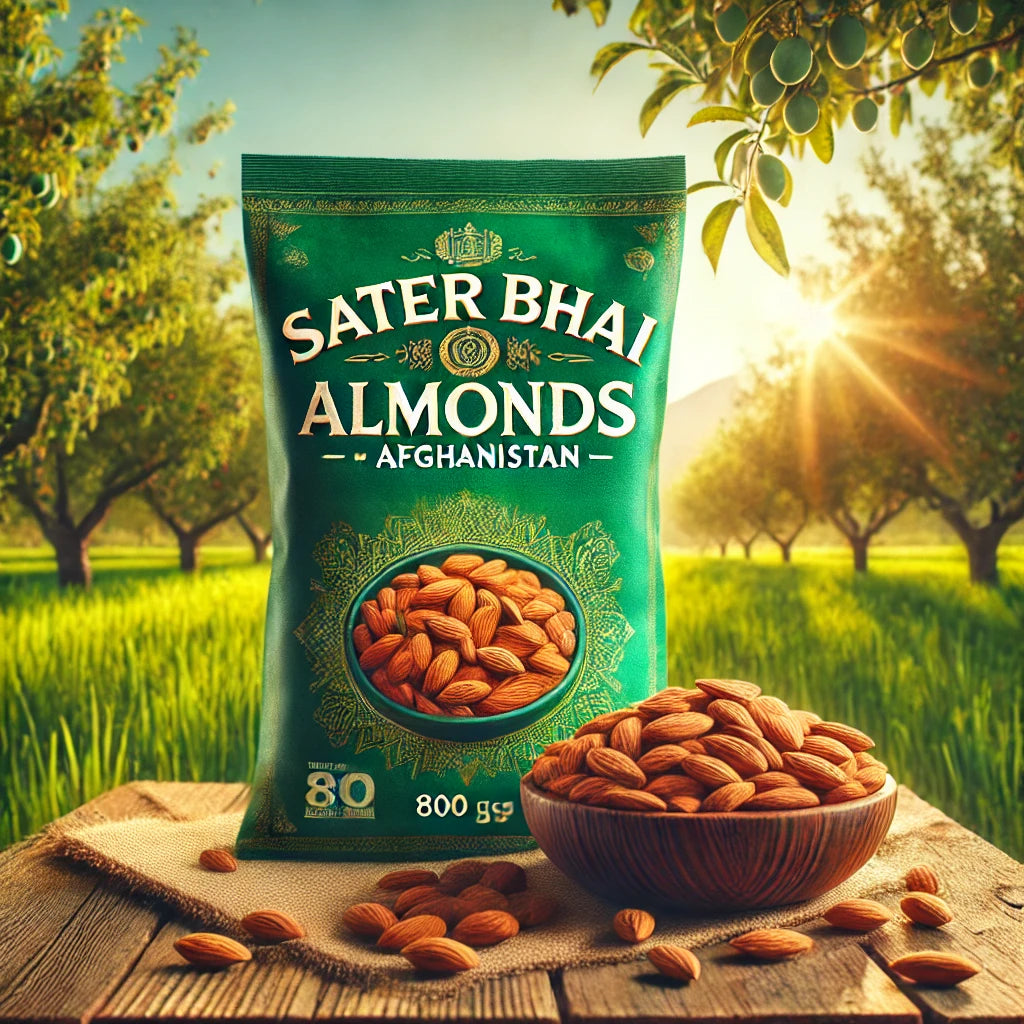 Jádra mandlí  800 g | Prémiová a přírodní kvalita - Afghánistán  Sater Bhai Almonds