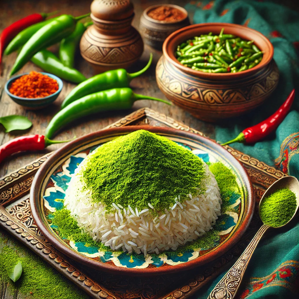 Afghánský zelený chilli prášek | 400 g Afghan Green Chilli