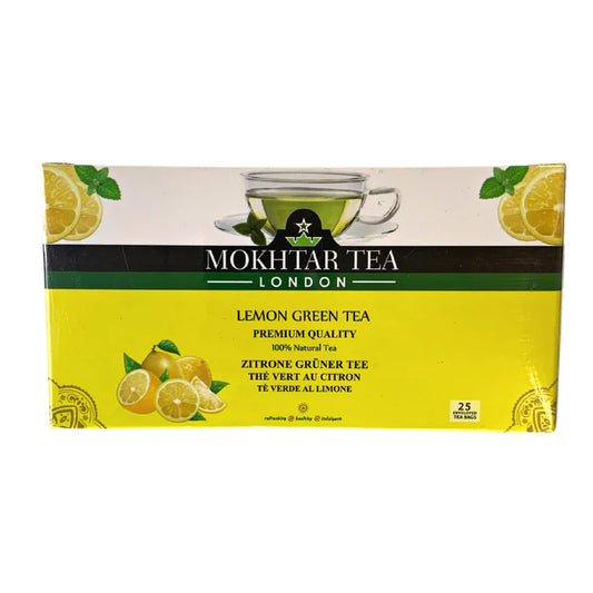 Mokhtar citronový zelený čaj | 25 čajových sáčků Mukhtar Lemon Tea