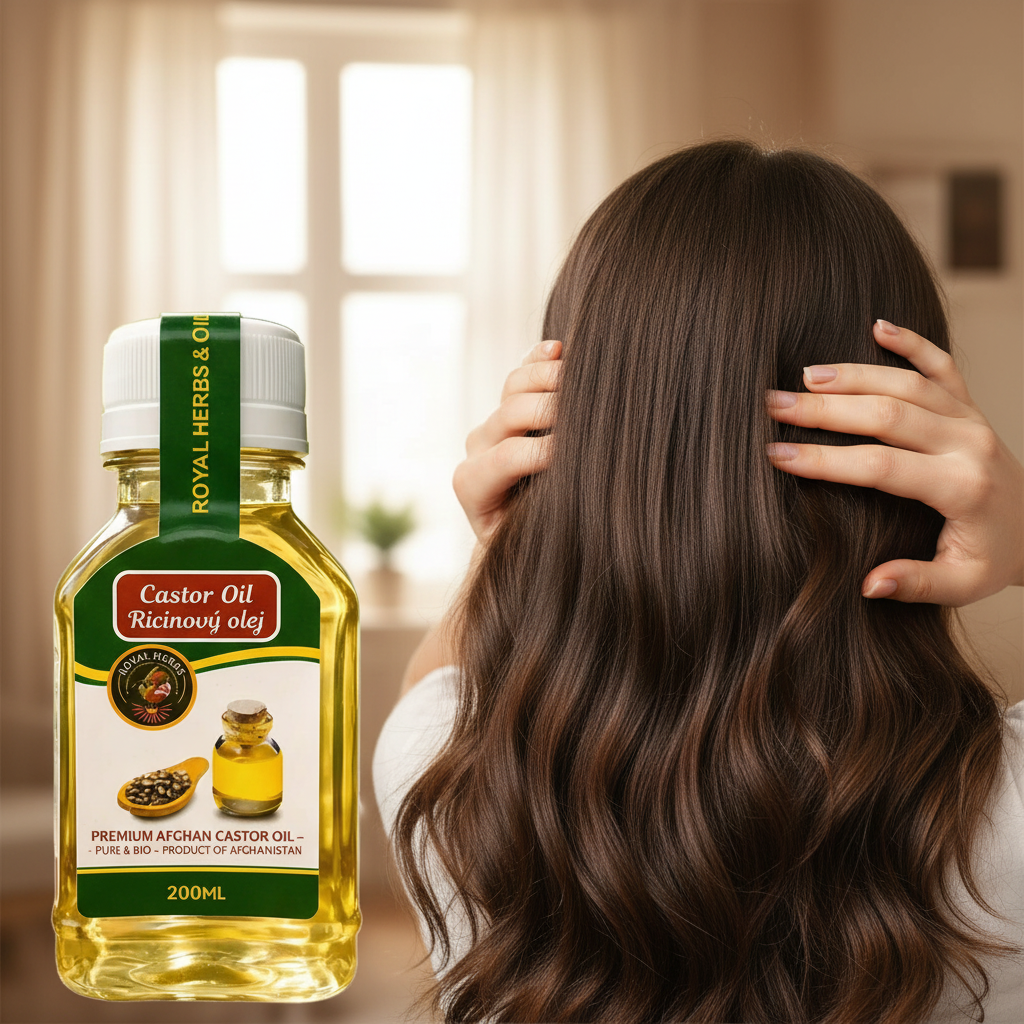 Premium Afghan Castor Oil for hair growth and scalp massage – natural hair care oil 200ml
