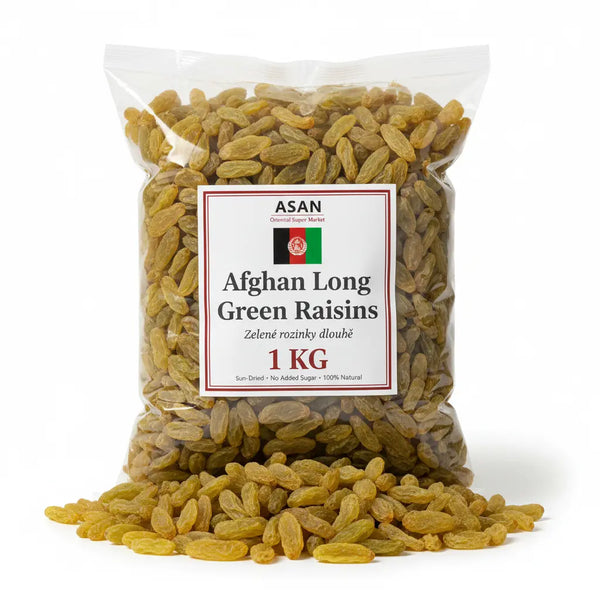 Long Green Afghan Raisins (1 KG) | Authentic Shundokhani Kishmish