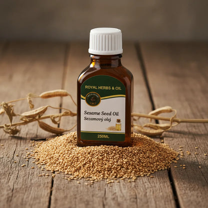 Afghan Sesame Seed Oil made from raw golden sesame seeds – natural cold-pressed cooking oil
