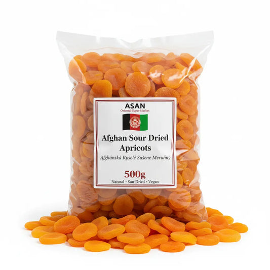 Kyselé sušené meruňky z Afghánistánu - Premium Afghan Sour Dried Apricots 500g pack from asanshop.cz