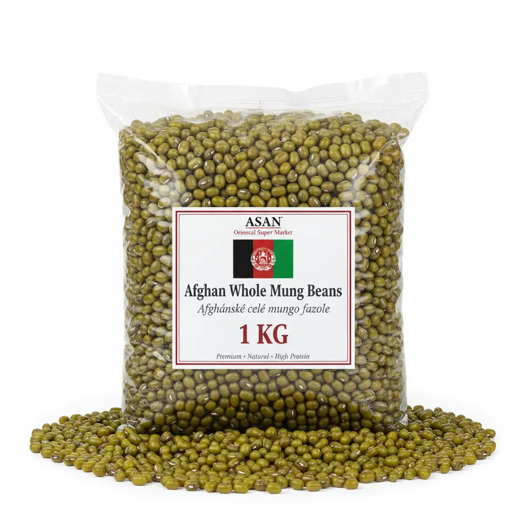 Zelené fazole mungo z Afghánistánu - Premium Afghan Whole Mung Beans 1 kg pack from Asan Shop