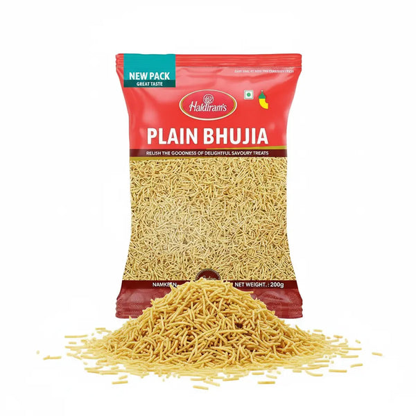 Haldiram's Plain Bhujia 200g – Classic Crispy Indian Namkeen Snack