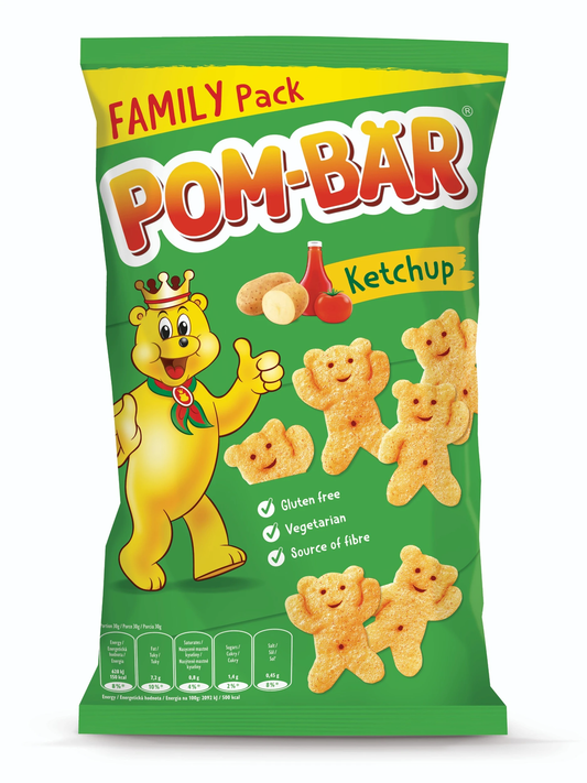 Pom-Bär Ketchup – Gluten Free Bear-Shaped Corn Puffs