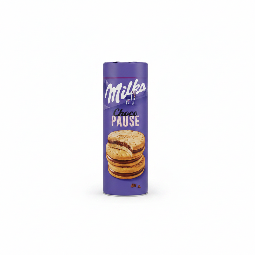 Milka Choco Pause 260g – purple cylindrical pack with sandwich biscuits, koupit online Česká republika asanshop.cz