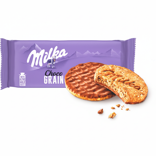 Milka Choco Grains 126g – ověsné sušenky máčené v mléčné čokoládě, koupit online Česká republika asanshop.cz