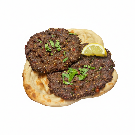 Chapali Kabab Meat 900 G – Frozen Halal Chapli Kebab, flat spiced minced meat patties on naan
