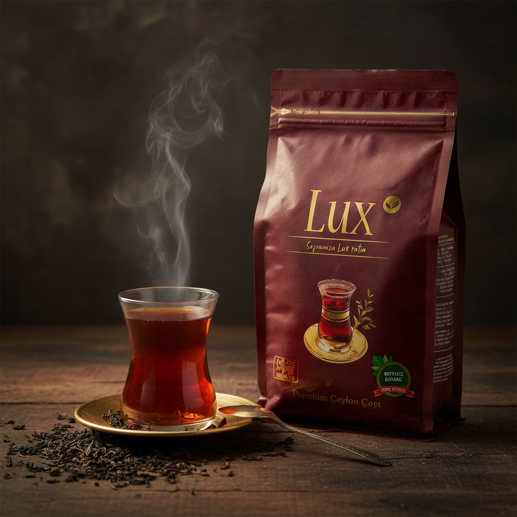 Lux Premium Ceylon Tea 500g brewed in Turkish tulip glass - Asan Oriental Supermarket Prague