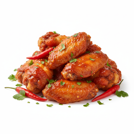 Chicken Hot Wings 1 Kg – Frozen Halal Spicy Chicken Wings, golden crispy with spicy marinade