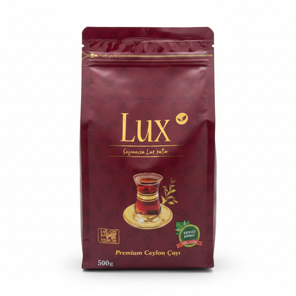 Lux Premium Ceylon Tea 500g - dark burgundy pouch - Asan Oriental Supermarket Prague
