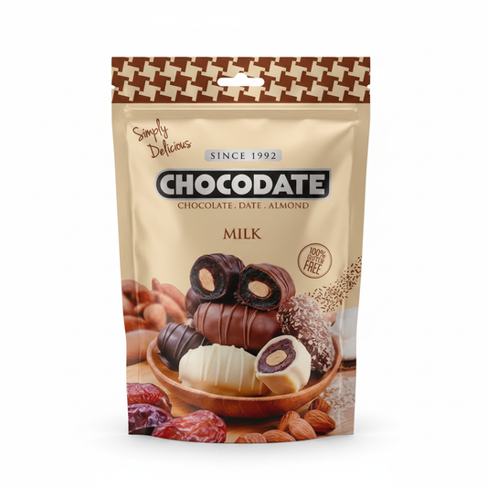 Chocodate Milk Chocolate Dates 100g pouch - Asan Oriental Supermarket Prague