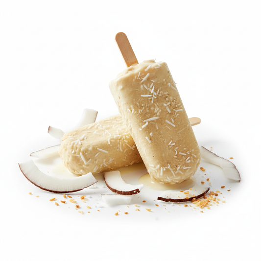 Coconut Kulfi Stick – Frozen Halal Coconut Kulfi Ice Cream, creamy kulfi sticks with coconut flakes