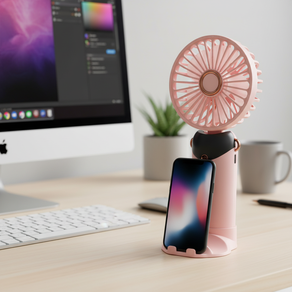 Zouiks Fan - phone holder function