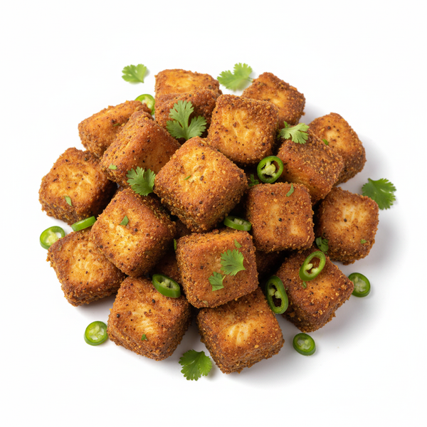 Fish Masala – Frozen Halal Fish Masala, golden-brown spiced fish pieces with masala coating