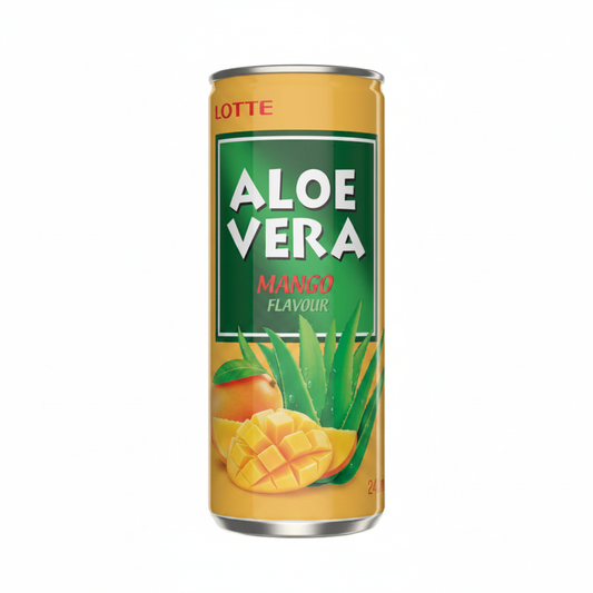 Lotte Aloe Vera G Manago 240ml – Aloe Vera Mango Drink, white studio background