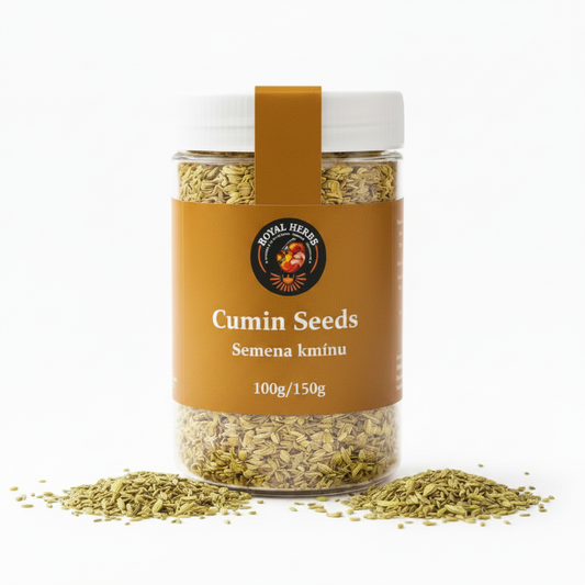Cumin Badakhshan Premium Afghan - Royal Herbs jar with gold label