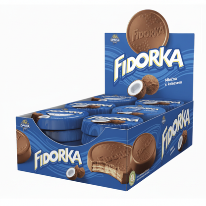 Opavia Fidorka Mléčný 30g display box with 6 tins – Asan Oriental Supermarket Czech Republic