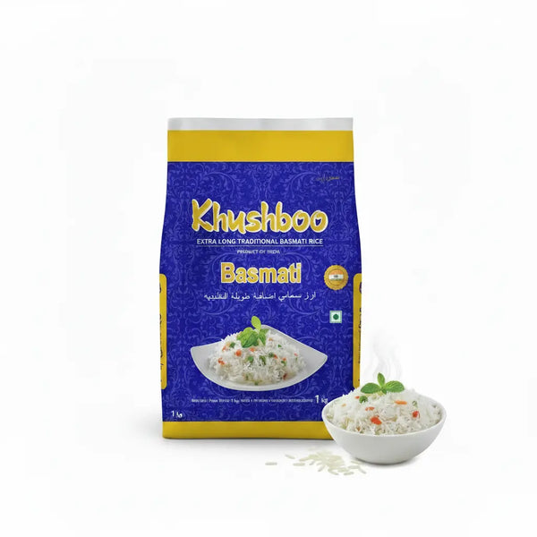 Khushboo Extra Long Traditional Basmati Rice 1kg – Aged Indian Basmati