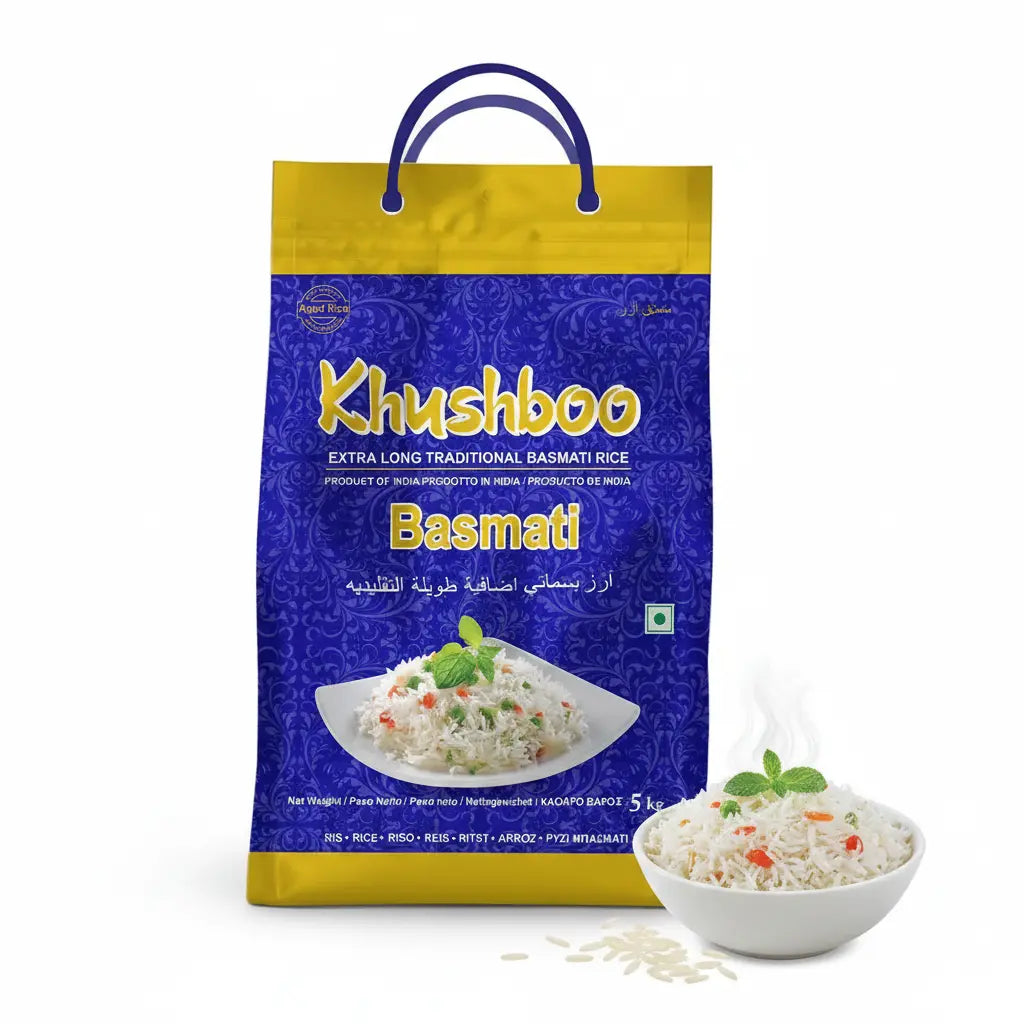 Khushboo Extra Long Traditional Basmati Rice 5kg – Aged Indian Basmati