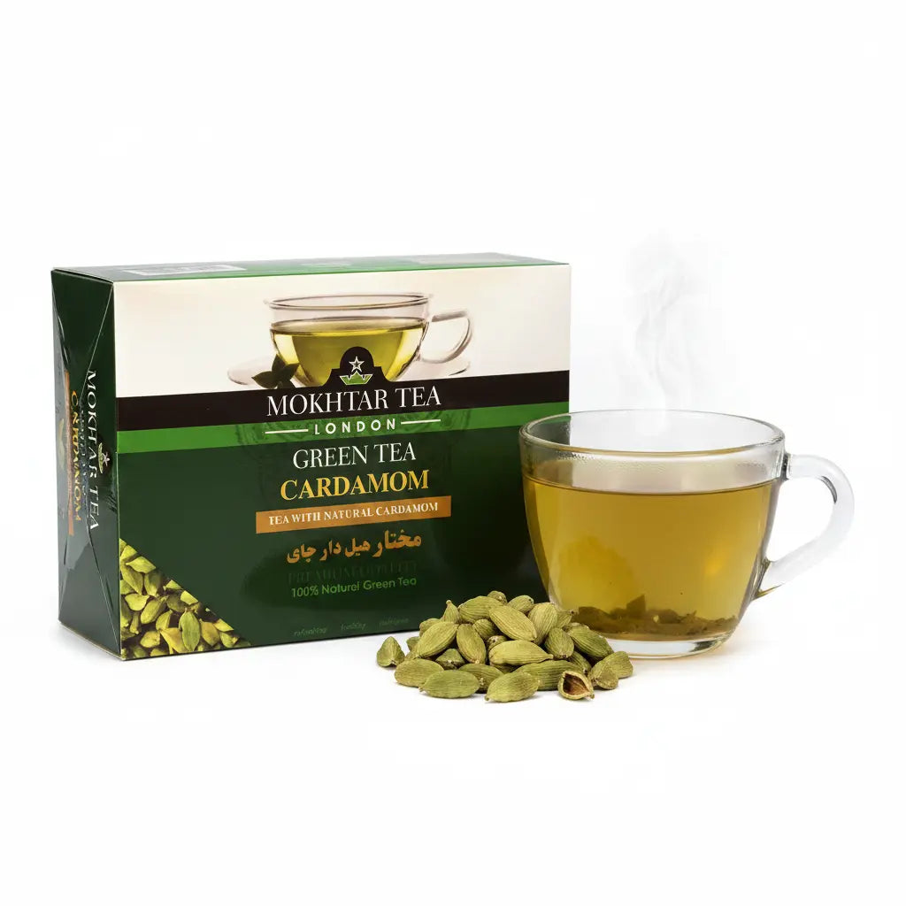 Mukhtar Green Tea with Cardamom (100 Bags – 200g)