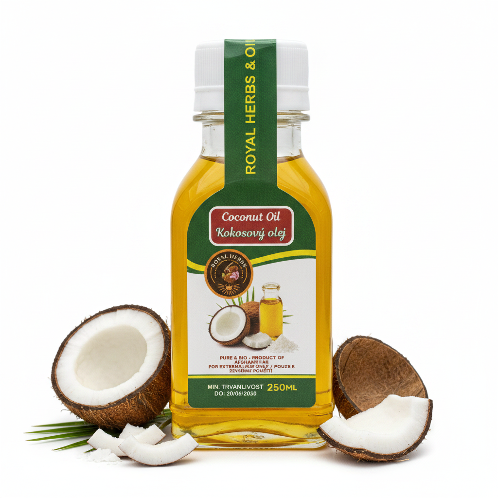 Royal Herbs Coconut Oil 250ml jar – pure cold-pressed coconut oil buy online
