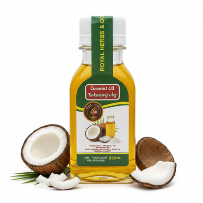 Royal Herbs Coconut Oil 250ml jar – pure cold-pressed coconut oil buy online
