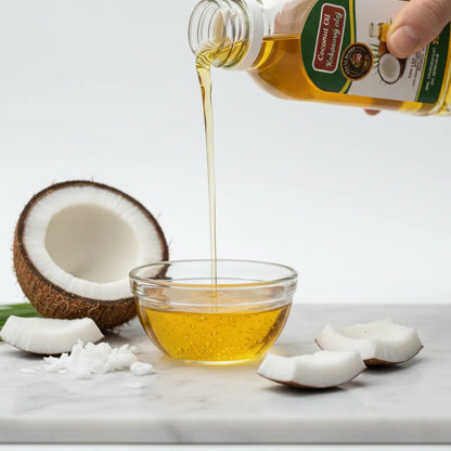 Royal Herbs Coconut Oil made from fresh natural coconuts – premium quality cooking oil

